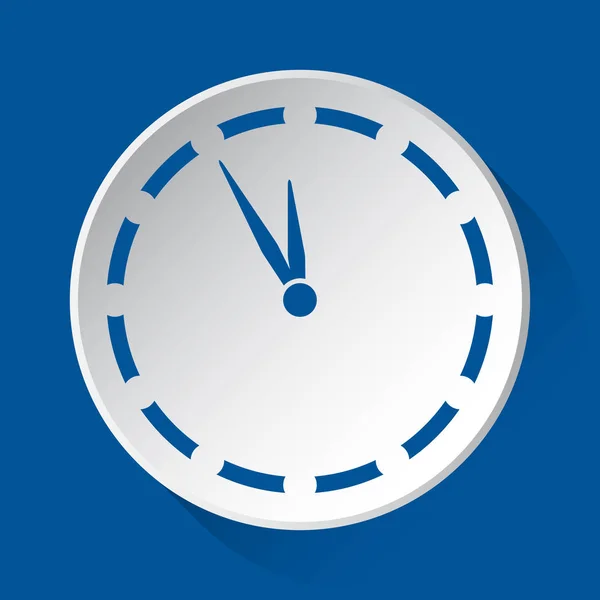 Relógio Última Hora Ícone Azul Simples Botão Branco Com Sombra — Vetor de Stock