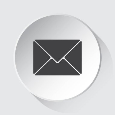 posta zarf, beyaz tuş üzerinde basit gri görüntülenmesi