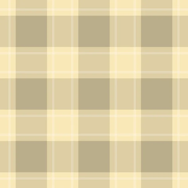 Tela inconsútil - pastel beige y tartán amarillo — Vector de stock