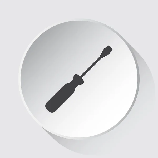 Κατσαβίδι-απλό γκρι εικονίδιο στο λευκό κουμπί — Διανυσματικό Αρχείο