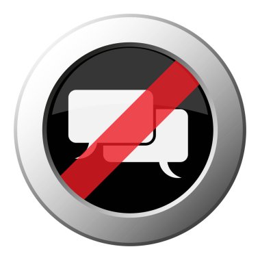 iki konuşma kabarcıkları, ban yuvarlak metal düğme