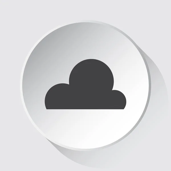Väder moln, molnigt-grå ikon på vit knapp — Stock vektor