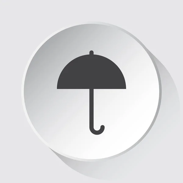 傘 - 白いボタンのシンプルなグレーのアイコン — ストックベクタ