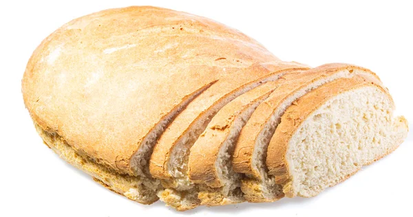 Zelfgemaakt Brood Brood Een Witte Achtergrond Zelfgebakken Gebak Gemaakt Van — Stockfoto