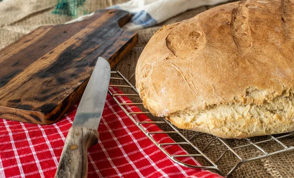 Yapımı Ekmek Yapımı Hamur Işleri Buğday Unundan Yapılmış Lezzetli Sağlıklı — Stok fotoğraf