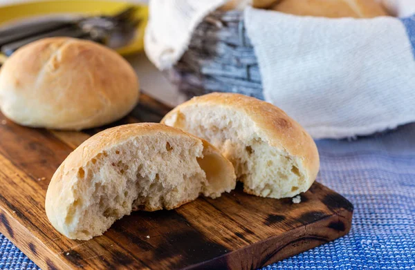 Yapımı Buğday Ekmeği Taze Ekmek Yapımı Hamur Işleri Birlikte Yemek — Stok fotoğraf