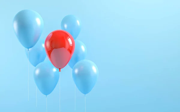 Kolorowy Bukiet Balonów Latające Banery Urodziny Party Ślub Uroczystości Lub — Zdjęcie stockowe