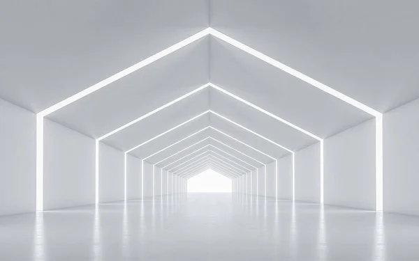 Illuminated Corridor Interior Design Rendering — Stock Photo, Image