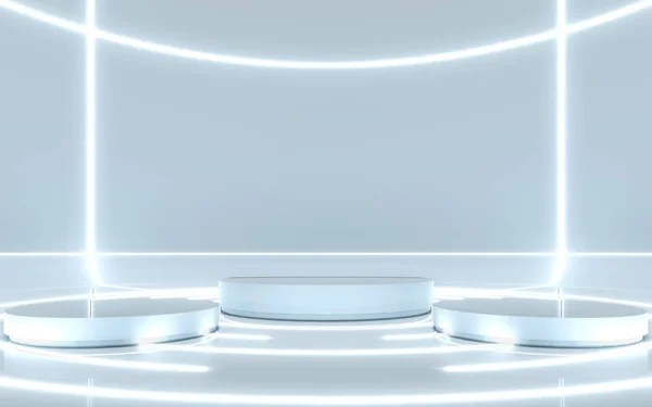 光の輝きを持つディスプレイ用台座 レンダリング — ストック写真