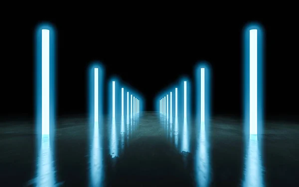 未来的な抽象的な光と反射 レンダリング — ストック写真