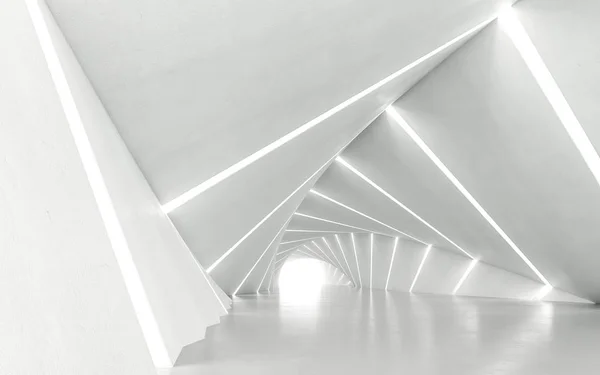 Abstract White Twisted Corridor Rendering — Stock Photo, Image