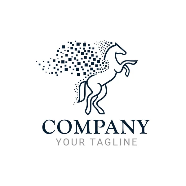 Πρότυπο διάνυσμα σχεδίασης λογότυπο Tech άλογο Πήγασος — Διανυσματικό Αρχείο