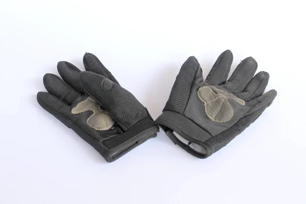 Schmutzige Alte Schwarze Handschuhe — Stockfoto