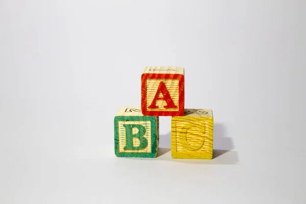 Wooden Alphabet Blocks spell ABC