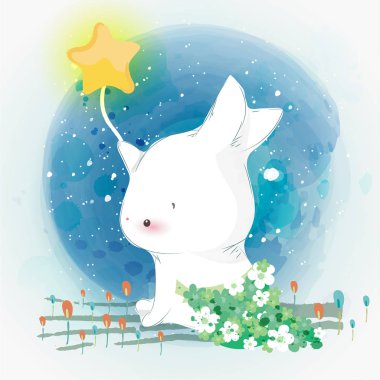 suluboya tarzında sevimli hayvan;