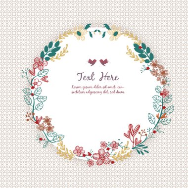 Suluboya tarzında Vintage Floral tebrik kartı. 