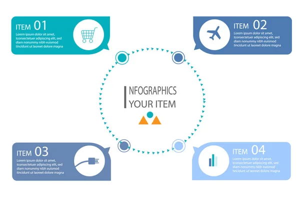 Business data visualisatie. Proces grafiek. Abstracte elementen van — Stockvector