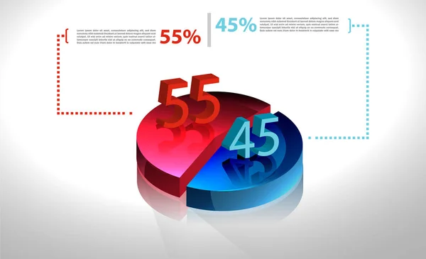 Serie di diagrammi di flusso del ciclo economico, grafico a torta per i documenti, rappresentante — Vettoriale Stock