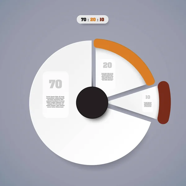 Conjunto de diagramas de flujo del ciclo económico, gráfico circular para documentos, representante — Archivo Imágenes Vectoriales