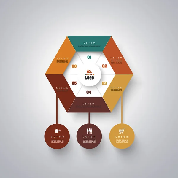 Business data visualization. Process chart. Abstract elements of ...