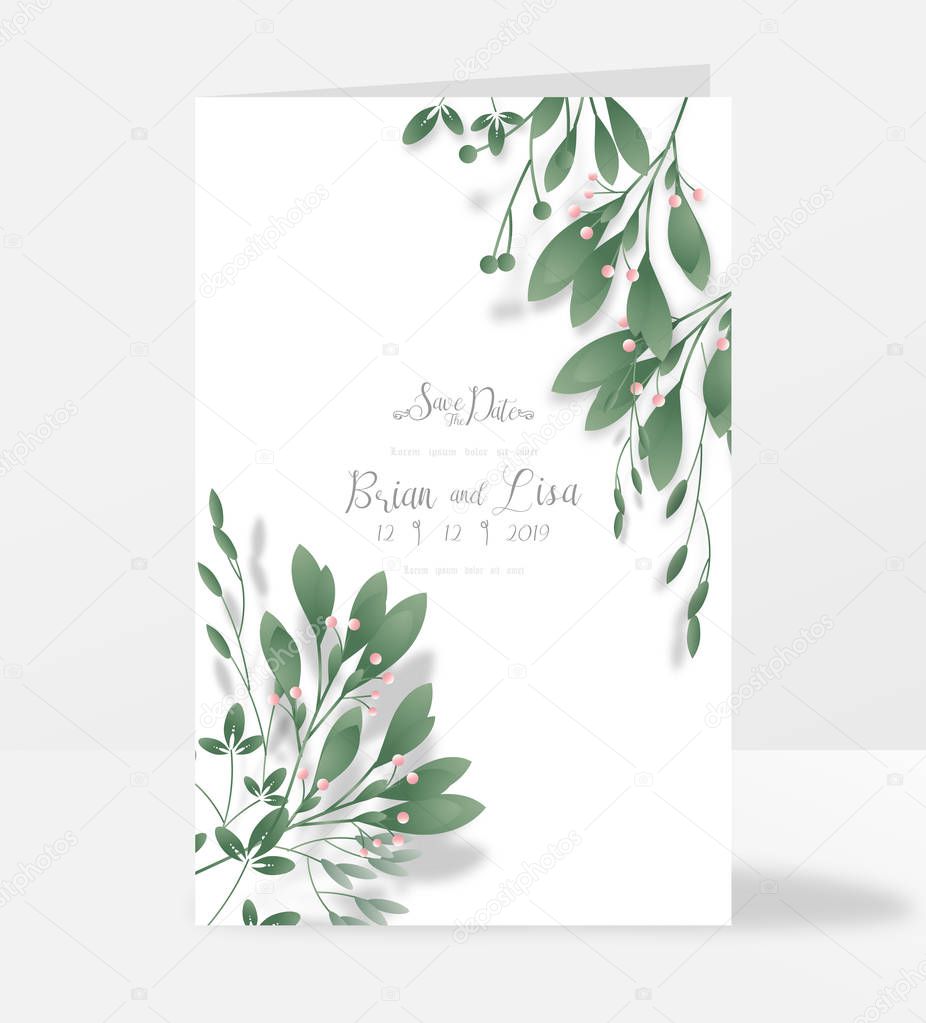 Luxury greeting card pine forest style.