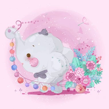 El çizilmiş Parade sevimli hayvanlar. Vektör çizimi