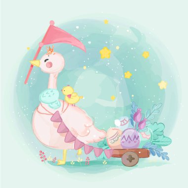 El çizilmiş Parade sevimli hayvanlar. Vektör çizimi