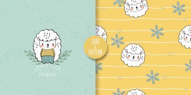 Sevimli evcil hayvan çizimleri. Basit bir kostüm giymiş el çizimi. Komik ve eğlenceli bir yüz ifadesi.