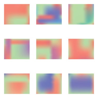 Degrade Mesh farklı renklerde boyanmış.