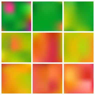 Çeşitli kombinasyonlardan parlak bulanık grafikler.