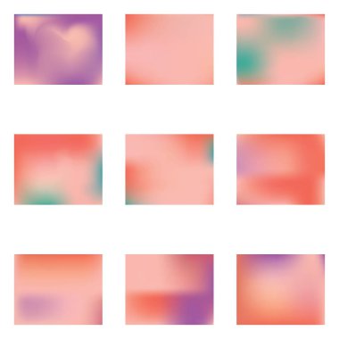 Çeşitli kombinasyonlardan parlak bulanık grafikler.