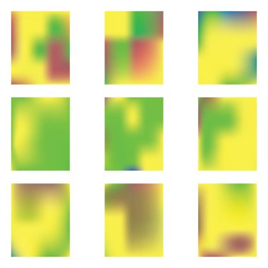 Degrade Mesh farklı renklerde boyanmış.
