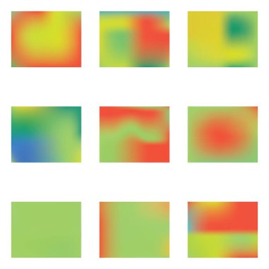 Degrade Mesh farklı renklerde boyanmış.
