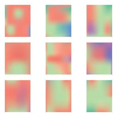 Çeşitli kombinasyonlardan parlak bulanık grafikler.