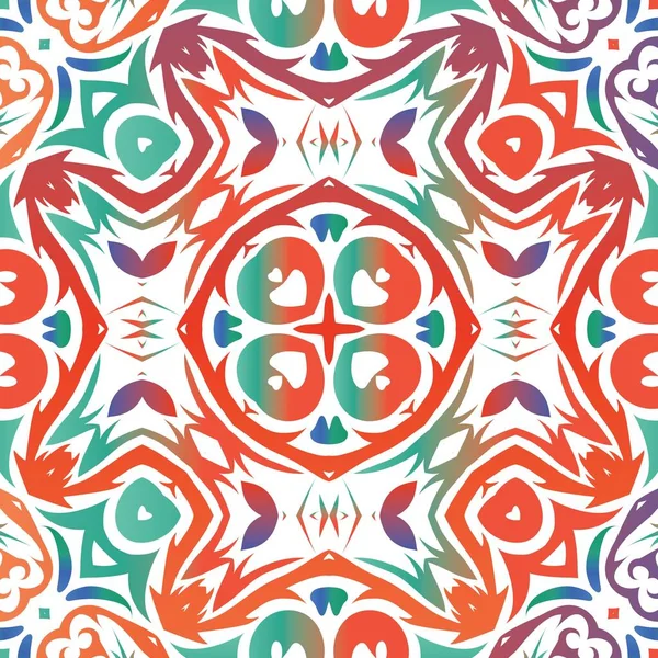 Süslü Talavera Meksika fayans dekoru. Renkli tasarım. Vektörsüz desen dokusu. Çarşaflar, akıllı telefon kılıfları, hatıra defterleri, çantalar ya da tişörtler için kırmızı muhteşem çiçek desenleri..