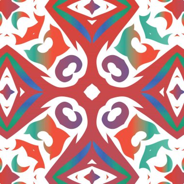 Antik süslü fayanslar Talavera Mexico. El yapımı tasarım. Vektörsüz desenli çardak. Tişört, hatıra defteri, çarşaf, akıllı telefon çantaları veya çantalar için kırmızı etnik geçmiş.