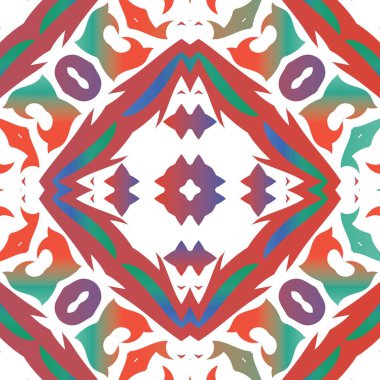Antik süslü fayanslar Talavera Mexico. Modern tasarım. Vektörsüz suluboya desenli. Tişört, hatıra defteri, çarşaf, akıllı telefon çantaları veya çantalar için kırmızı etnik geçmiş.