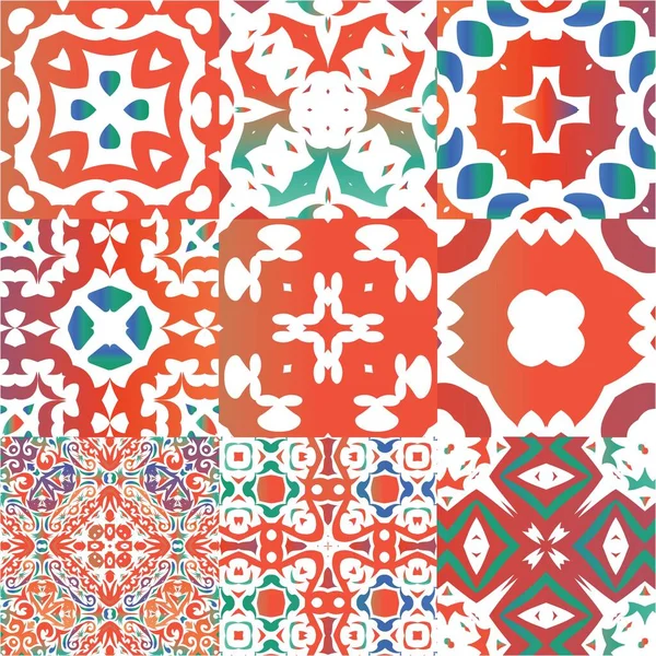Ornamentale Talavera Mexikanische Fliesen Dekor Sammlung Vektornahtloser Muster Handgezeichneter Entwurf — Stockvektor