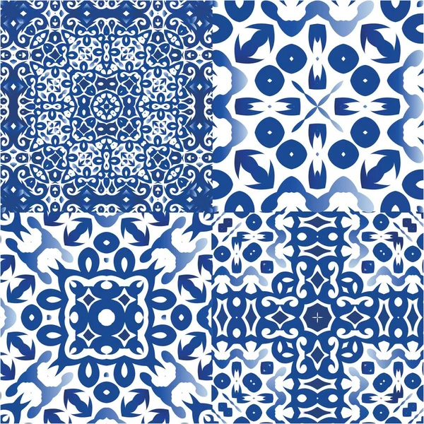 포르투갈어 빈티지아 벡터물기 패턴의 유행에 디자인 질감을 — 스톡 벡터