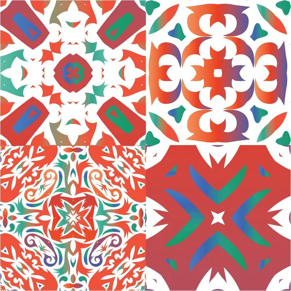 Antike Mexikanische Talavera Keramik Eine Reihe Von Vektor Mustern Kreatives — Stockvektor