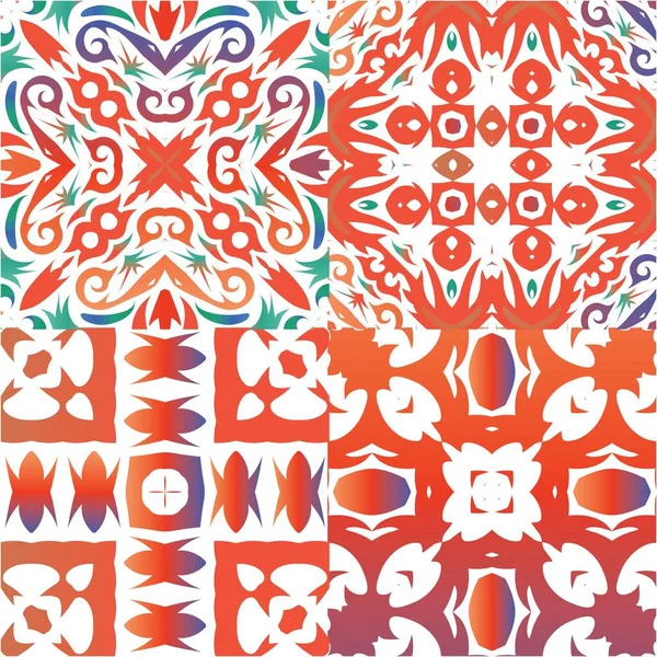 Baldosas Talavera Vintage Mexicanas Diseño Del Baño Conjunto Patrones Sin — Vector de stock