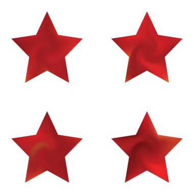 Pentagram modern arka plan seti. Basit stil, 90 'ıncı, 80' inci. Moda yumuşak renk elementi. Mobil uygulamanız ve ekranlarınız için kırmızı sıvı renk eğimli şekiller.