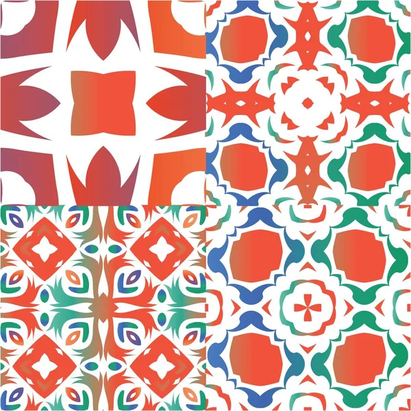 Ethnische Keramikfliesen Mexikanischem Talavera Eine Reihe Von Vektor Mustern Universelles — Stockvektor
