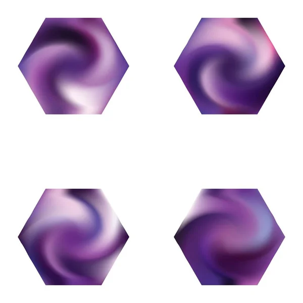 Set Von Hexagonalen Chromatischen Hintergründen Trendiges Weiches Farbpolygon Einfacher Stil — Stockvektor
