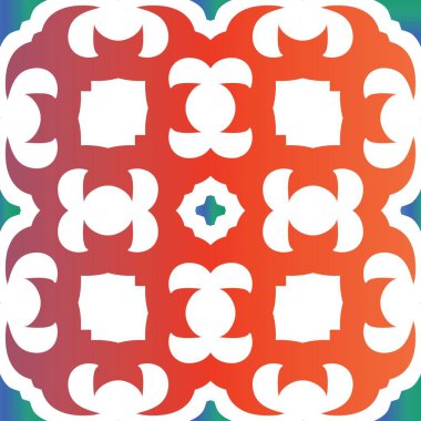 Meksika süslemeli talavera seramiği. Renkli tasarım. Vektörsüz şablon çerçevesi. Duvar kağıdı, web arkaplanı, havlular, baskı, yüzey dokusu, yastıklar için kırmızı vintage arkaplan.