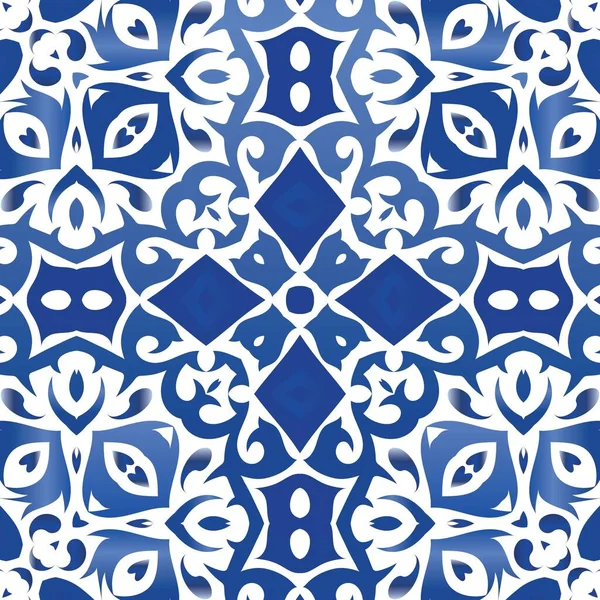 Antika Portekiz azulejo seramiği. Grafik tasarımı. Vektörsüz desenli poster. Koleksiyon defteri, akıllı telefon kılıfları, tişörtler, çantalar ve çarşaflar için mavi ve soyut bir dekor.
