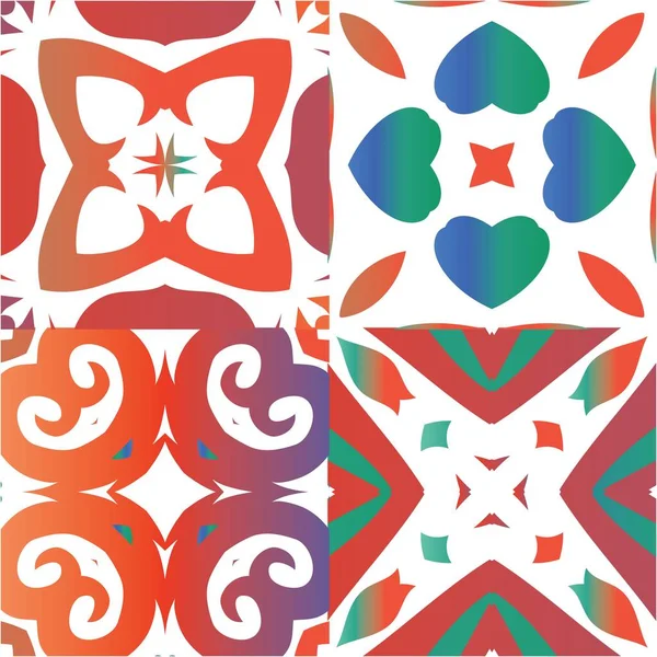 Ornamentale Talavera Mexikanische Fliesen Dekor Kit Von Vektor Nahtlose Muster — Stockvektor