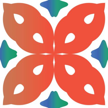 Süslü Talavera Meksika fayans dekoru. Banyo tasarımı. Vektörsüz desenli çardak. Çarşaflar, akıllı telefon kılıfları, hatıra defterleri, çantalar ya da tişörtler için kırmızı muhteşem çiçek desenleri..