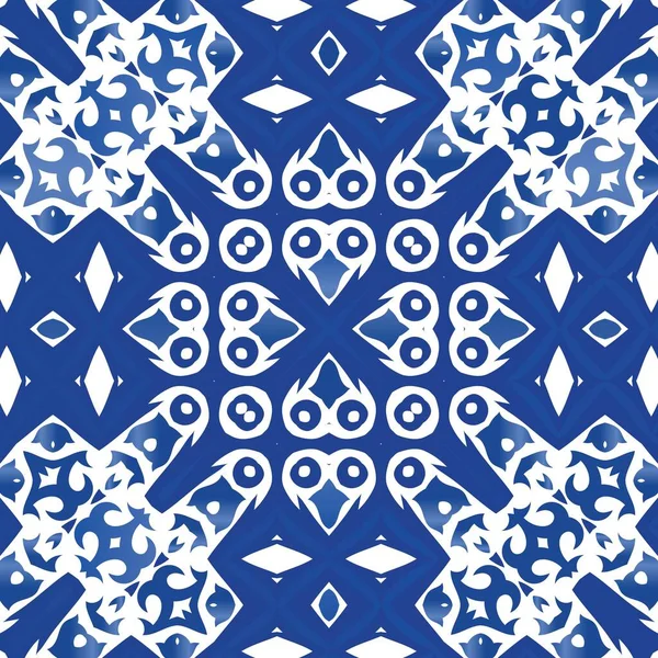 Azulejos Portugueses Vintage Azulejo Collage Patrón Sin Costura Vectorial Diseño — Vector de stock