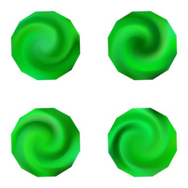 Çokgen renkli arkaplan koleksiyonu. Moda yumuşak renk efekti. 90. ve 80. caddelerin gelecekçi tarzı. Posteriniz, sunumunuz, davetiyeniz, broşürünüz veya kartlarınız için yeşil ekolojik sıvı şablonları.